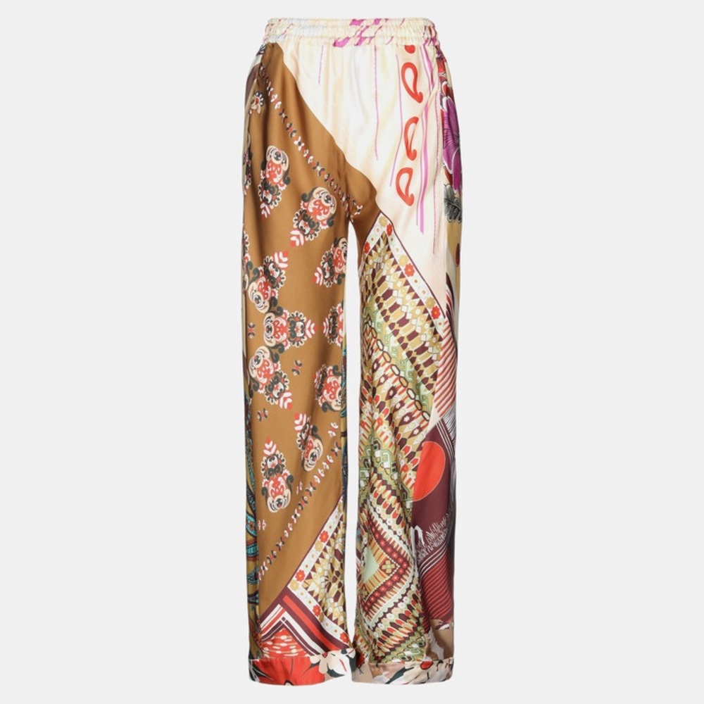 CHLOE Multicolor Paisley Print Silk Palazzo